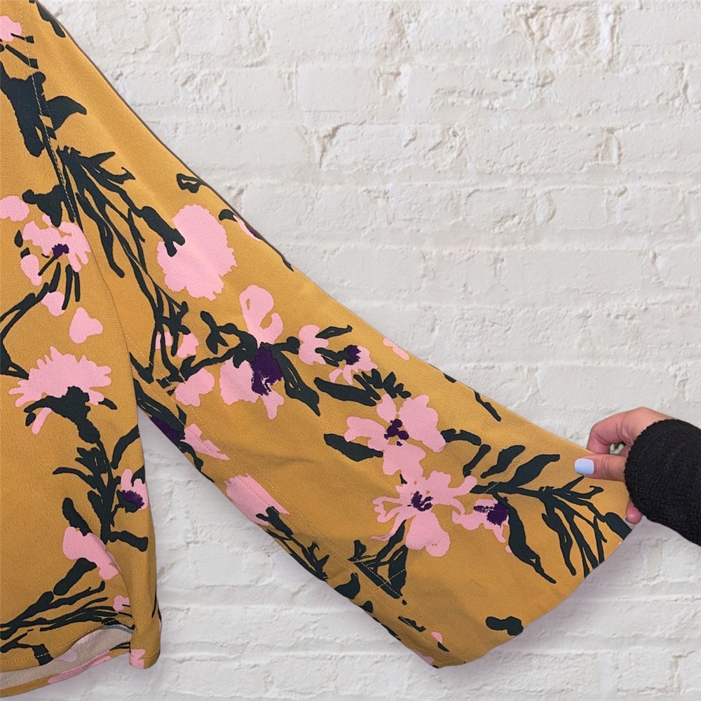 Marimekko Mustard and Pink Floral Long Sleeve Top - Picture 3 of 4